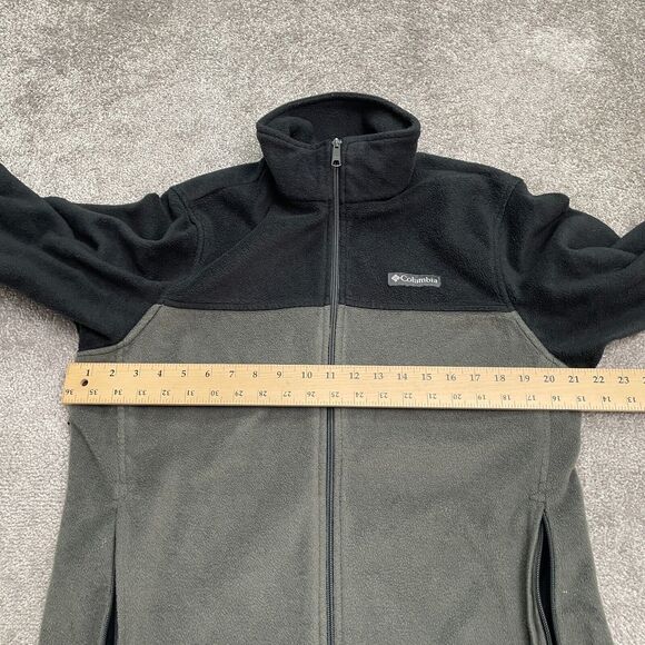 Columbia Steens Mountain Fleece Jacket Mens Medium Gray Black Full Zip Outdoor - Picture 7 of 15